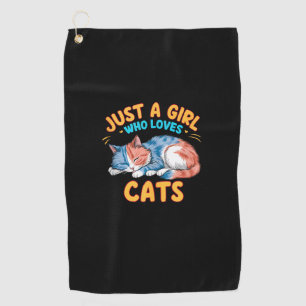 Gewoon een meisje dat houdt van katten Schattige K Golfhanddoek