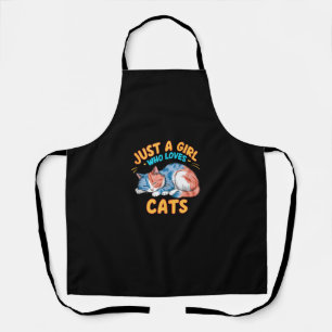 Gewoon een meisje dat houdt van katten Schattige K Schort