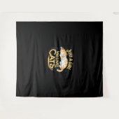 Gewoon een meisje dat houdt van katten Schattige K Wandkleed (Voorkant (horizontaal))