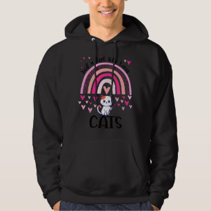 Gewoon een meisje dat houdt van kattenregenboogkat hoodie