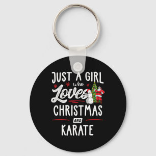 Gewoon een meisje dat houdt van kerst en karate ca sleutelhanger