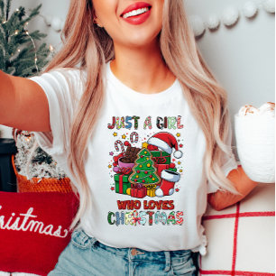 Gewoon een meisje dat houdt van kerst T-shirt