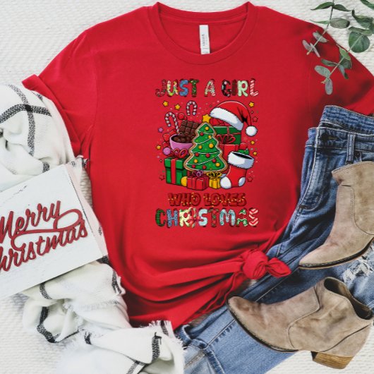 Gewoon een meisje dat houdt van kerst T-shirt