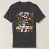 Gewoon een meisje dat houdt van Kerstmis in juli m T-shirt (Design voorkant)