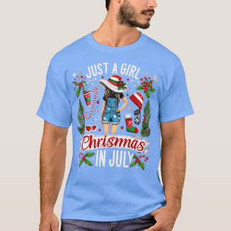 Gewoon een meisje dat houdt van Kerstmis in juli m T-shirt