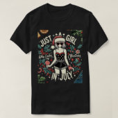 Gewoon een meisje dat houdt van Kerstmis in juli m T-shirt (Design voorkant)