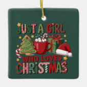 Gewoon een meisje dat houdt van kerstvakantie keramisch ornament (Voorkant)
