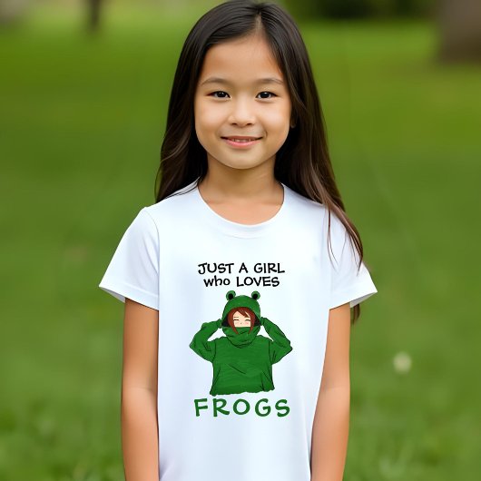 Gewoon een meisje dat houdt van kikkers groene kik t-shirt