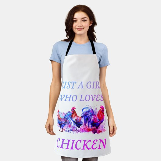 Gewoon een meisje dat houdt van kip Schort (Gedragen)