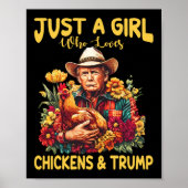 Gewoon een meisje dat houdt van kippen en Trump gr Poster (Voorkant)
