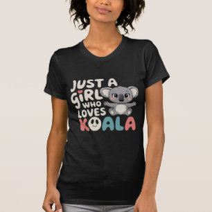 Gewoon een meisje dat houdt van koala mooie gift t-shirt