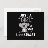 Gewoon een meisje dat houdt van Koalas Cute Koala  Briefkaart (Voorkant / Achterkant)