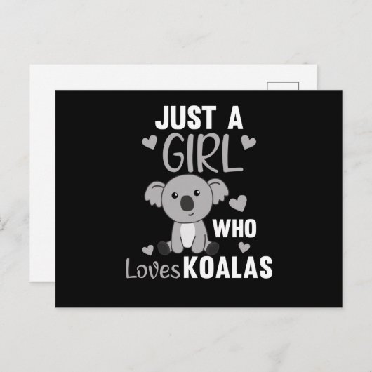 Gewoon een meisje dat houdt van Koalas Cute Koala  Briefkaart (Voorkant / Achterkant)