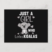 Gewoon een meisje dat houdt van Koalas Cute Koala  Briefkaart (Voorkant)