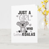 Gewoon een meisje dat houdt van Koalas Cute Koala  Kaart (Gele Bloem)