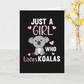 Gewoon een meisje dat houdt van Koalas Cute Koala  Kaart (Gele Bloem)