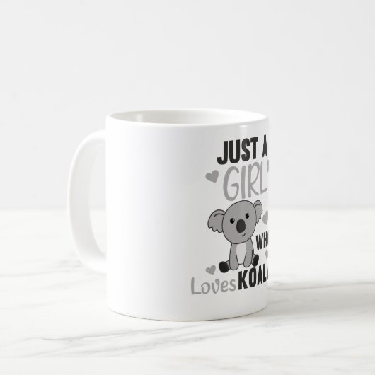 Gewoon een meisje dat houdt van Koalas Cute Koala  Koffiemok (Voorkant links)