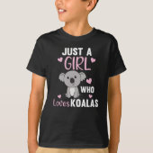 Gewoon een meisje dat houdt van Koalas Cute Koala T-shirt (Voorkant)
