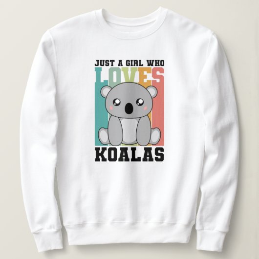 Gewoon een meisje dat houdt van Koalas Cute Koala Trui (Design voorkant)