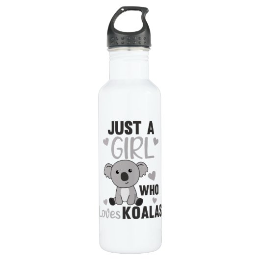 Gewoon een meisje dat houdt van Koalas Cute Koala  Waterfles (Voorkant)