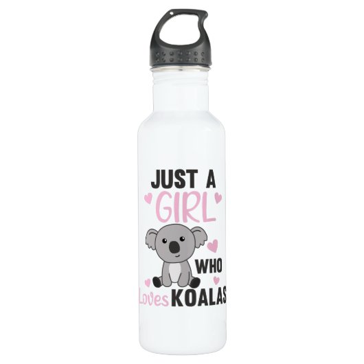 Gewoon een meisje dat houdt van Koalas Cute Koala Waterfles (Voorkant)