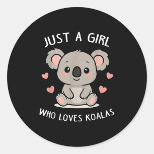 Gewoon een meisje dat houdt van koala's Schattige  Ronde Sticker
