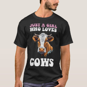 Gewoon een meisje dat houdt van Koe Dierenvriend T-shirt