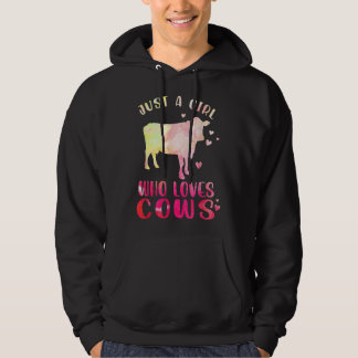 Gewoon een meisje dat houdt van koeien, kleur wate hoodie