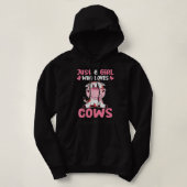 Gewoon een meisje dat houdt van Koeien Koe Lover R Hoodie (Design voorkant)