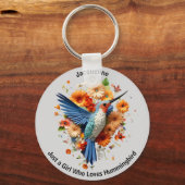 Gewoon een meisje dat houdt van kolibrie personali sleutelhanger (Voorkant)