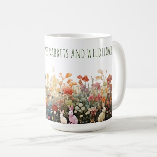 Gewoon een meisje dat houdt van konijnen en wilde  koffiemok (Voorkant rechts)