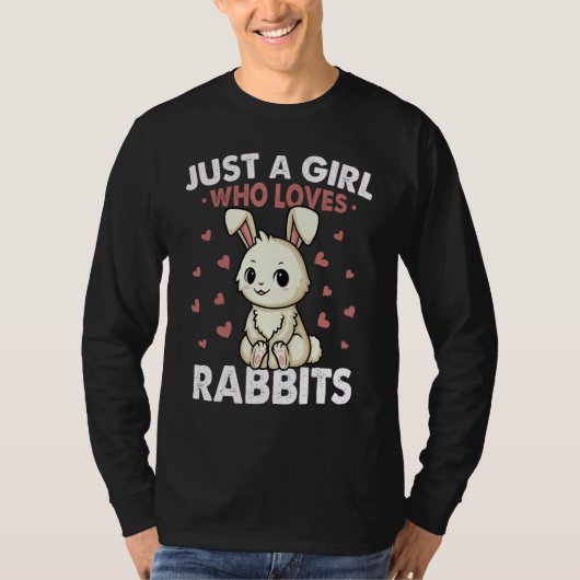 Gewoon een Meisje dat houdt van Konijnen Tshirt Ki (Voorkant)