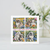 Gewoon een meisje dat houdt van konijnenkaart (Staand voorkant)