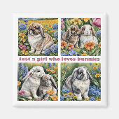 Gewoon een meisje dat houdt van konijntjes koelkas magneet (Voorkant)