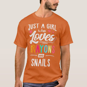 Gewoon een meisje dat houdt van krijtjes en slakke t-shirt