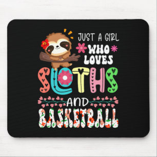 Gewoon een meisje dat houdt van luiaards en basket muismat