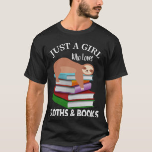 Gewoon een meisje dat houdt van luiaards en boeken t-shirt