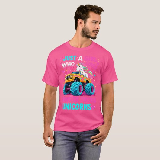 Gewoon een meisje dat houdt van monstertrucks eenh t-shirt (Voorkant volledig)