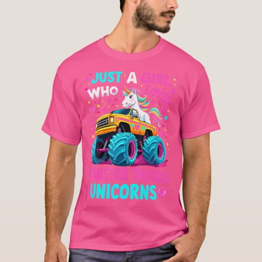 Gewoon een meisje dat houdt van monstertrucks eenh t-shirt (Voorkant)