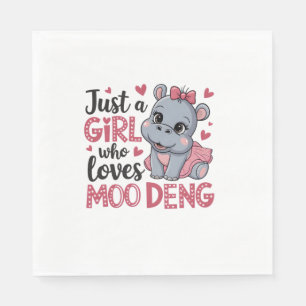 Gewoon een meisje dat houdt van Moo Deng Baby Hipp Servet