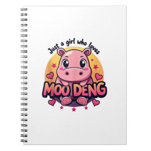 Gewoon een meisje dat houdt van moo deng Schattige Notitieboek