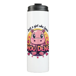 Gewoon een meisje dat houdt van moo deng Schattige Thermosbeker