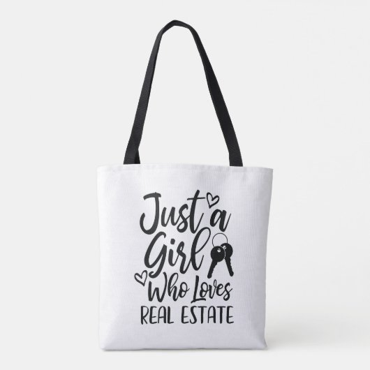 Gewoon een meisje dat houdt van onroerend goed Can Tote Bag (Achterkant)