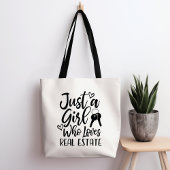 Gewoon een meisje dat houdt van onroerend goed Can Tote Bag