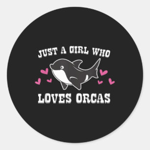 Gewoon een meisje dat houdt van orka's Schattigee  Ronde Sticker