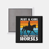 Gewoon een meisje dat houdt van paarden grappige p magneet (Voorkant / Achterkant)