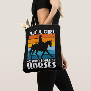 Gewoon een meisje dat houdt van paarden grappige p tote bag