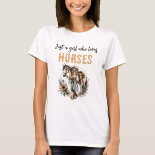Gewoon een meisje dat houdt van paarden Vrouwen T- T-shirt