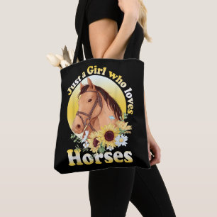 Gewoon een meisje dat houdt van paardrijden meisje tote bag