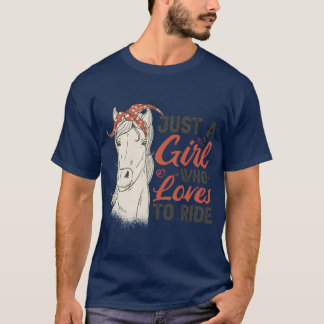 Gewoon een meisje dat houdt van paardrijden vrouwe t-shirt